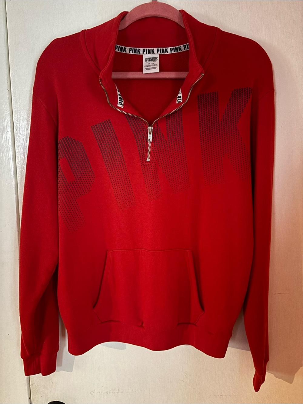 Victoria's Secret PINK Red Half-Zip Women's Hoodie